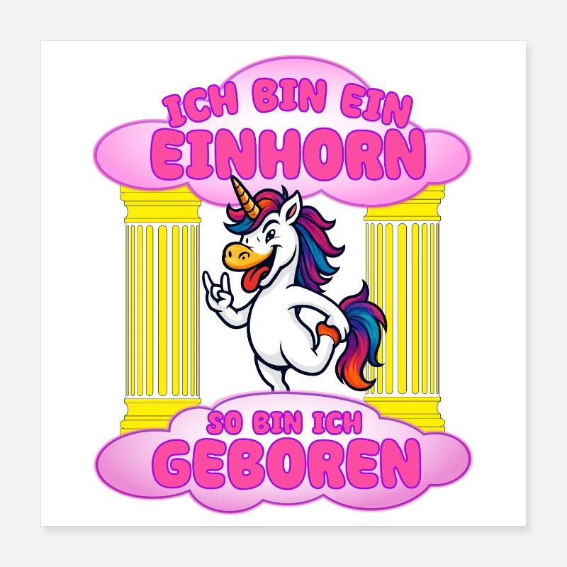 Je suis une naissance de licorne Poster 40 x 40 cm