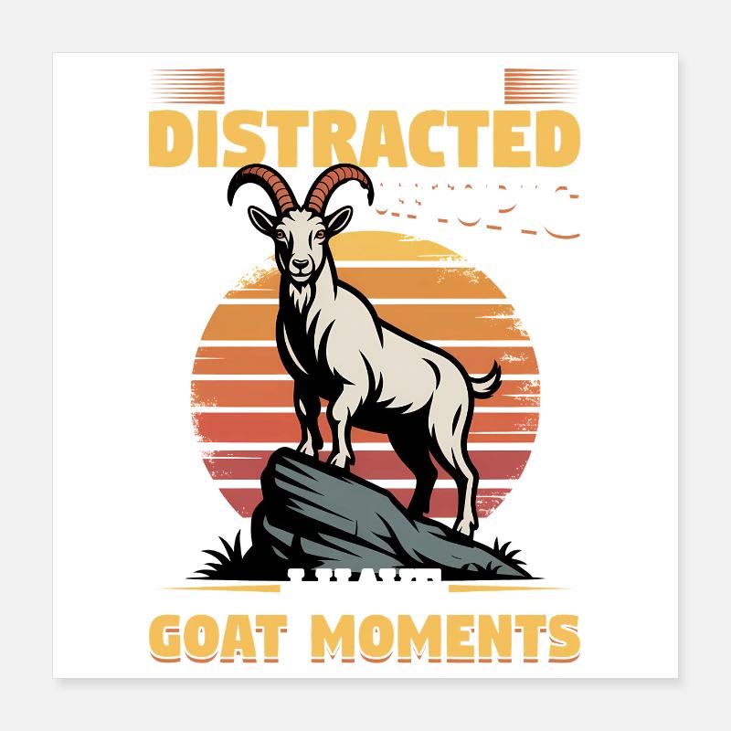 Drôle d’animal de la ferme chèvre Poster 40 x 40 cm