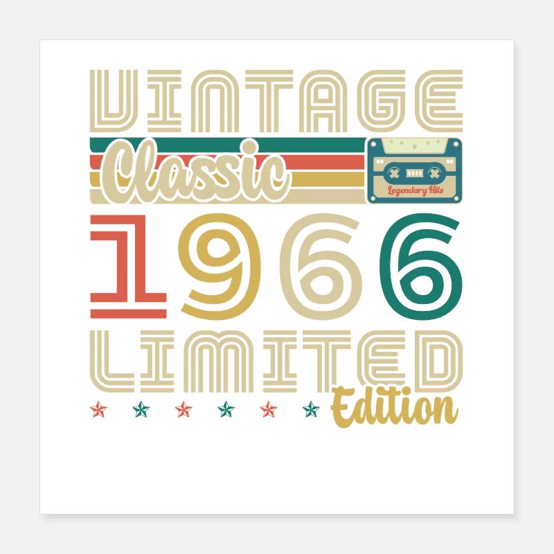 1966 Vintage Retro Geburtstagsgeschenk Poster 40x40 cm