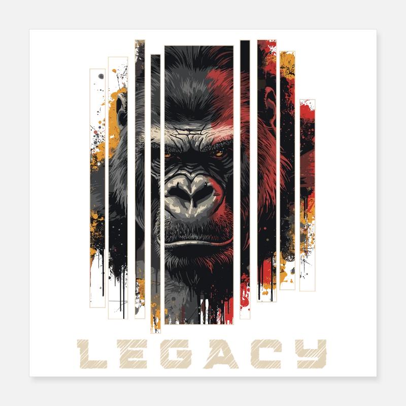 LEGACY - Gorilla Kunst Design Poster 40x40 cm