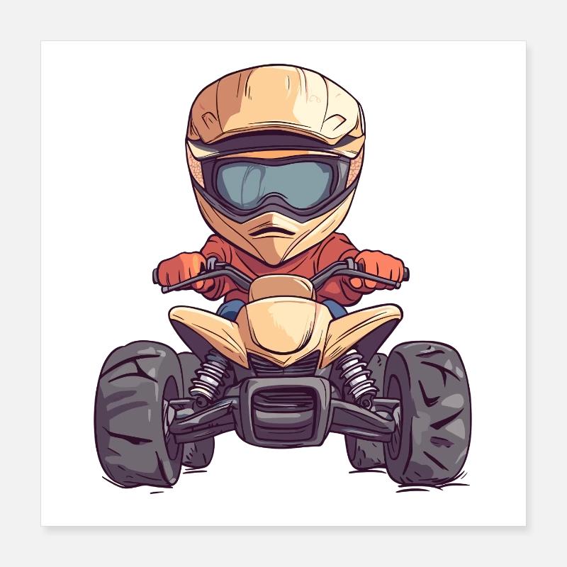 Quad Abenteuer Kind Helmdesign Poster 40x40 cm