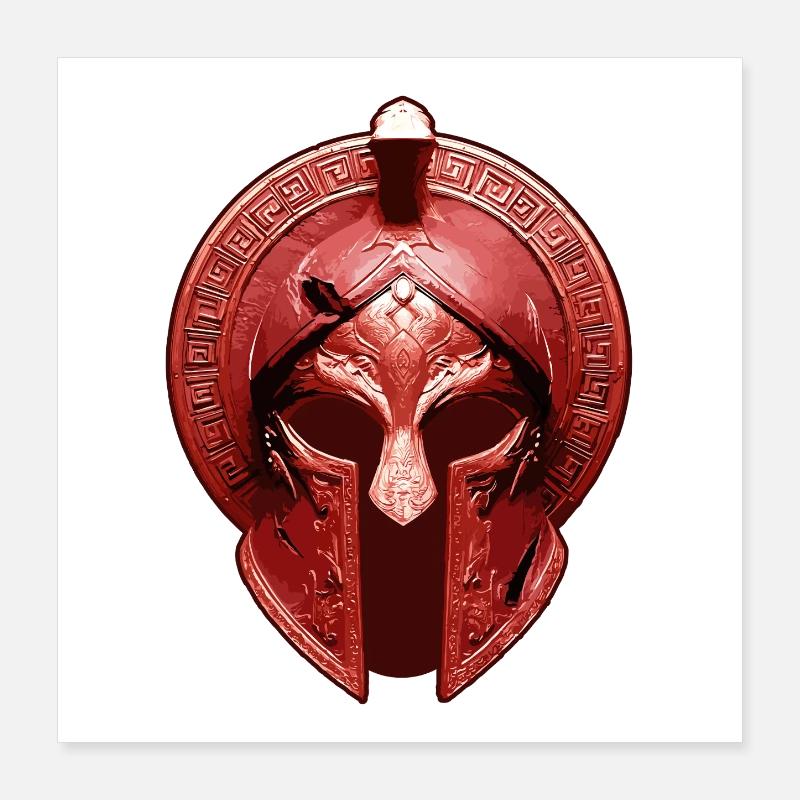 Gladiator Helm Greek Workout Sparta Poster 40x40 cm