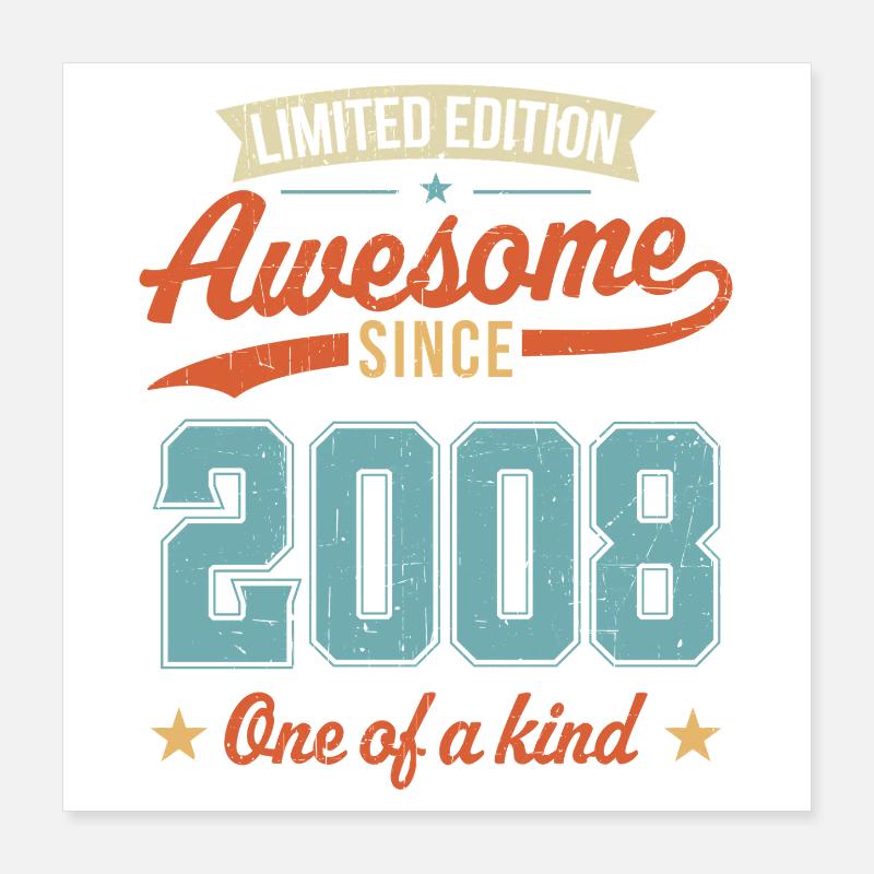 Awesome Since 2008 Poster 16" x 16" (40x40 cm)