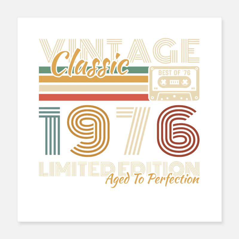 1976 Vintage Retro Geburtstagsgeschenk Poster 40x40 cm