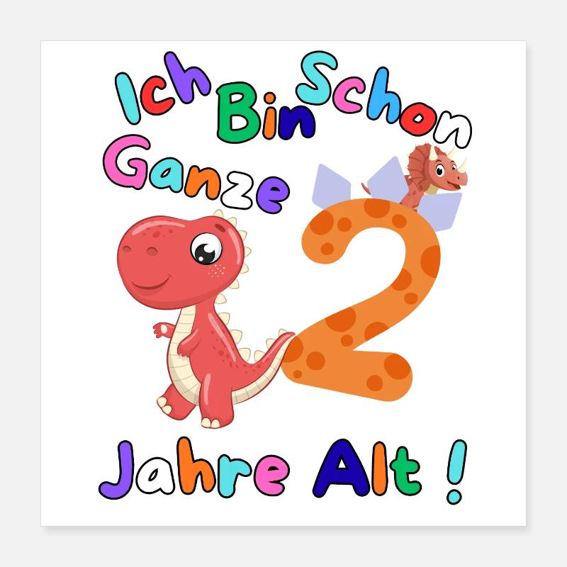 Design d’anniversaire – J’ai 2 ans Poster 40 x 40 cm