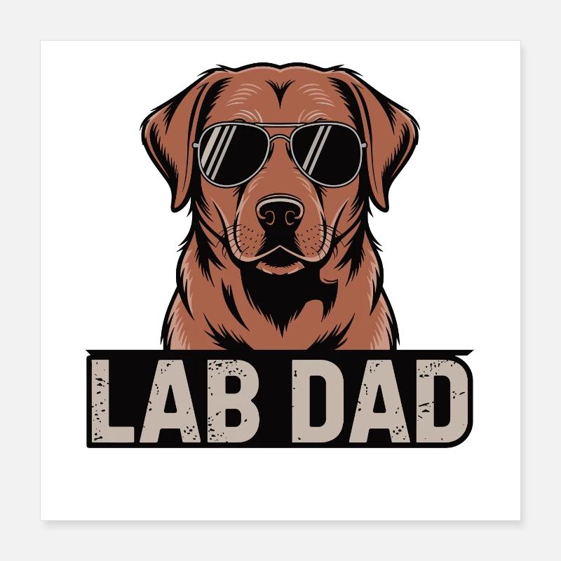 Foxred Lab Dad Sonnenbrille Poster 40x40 cm