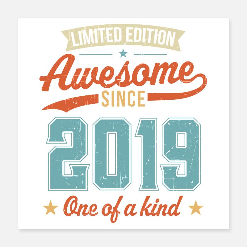 Awesome Since 2019 Poster 16" x 16" (40x40 cm)