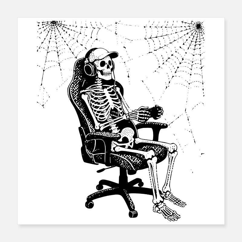 Squelette de jeu Poster 40 x 40 cm
