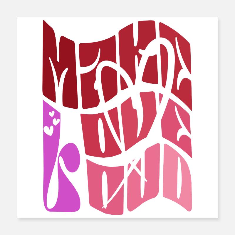 Make Love Loud - Retro 70s Poster 16" x 16" (40x40 cm)