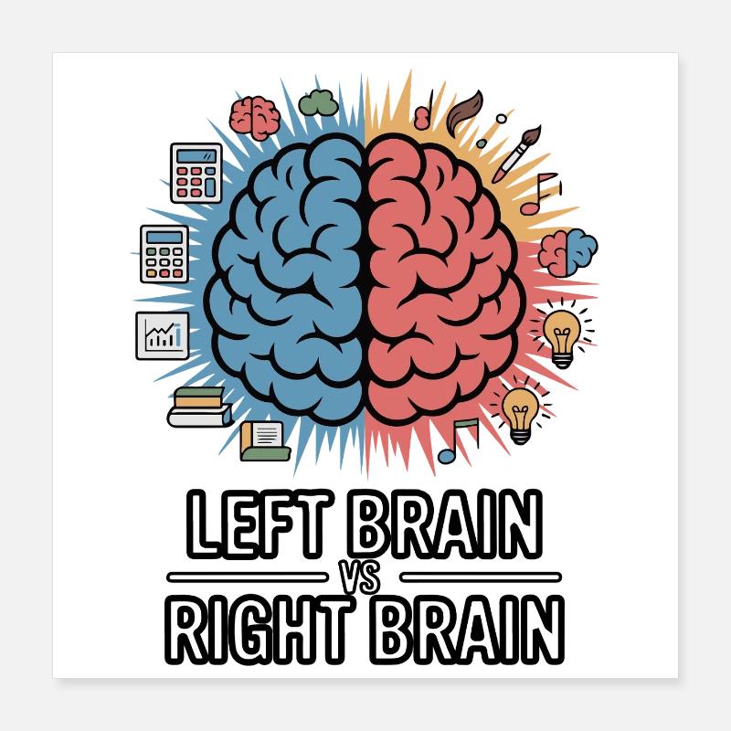 Left Brain vs Right Brain Poster 16" x 16" (40x40 cm)