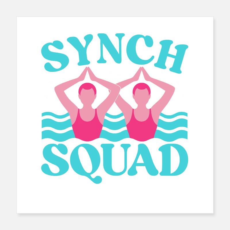 Synchronschwimmen Kunstschwimmen Wassersport Poster 40x40 cm