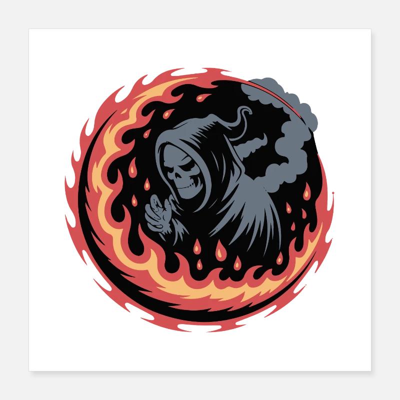 Flaming Reaper Ember Circle Poster 16" x 16" (40x40 cm)