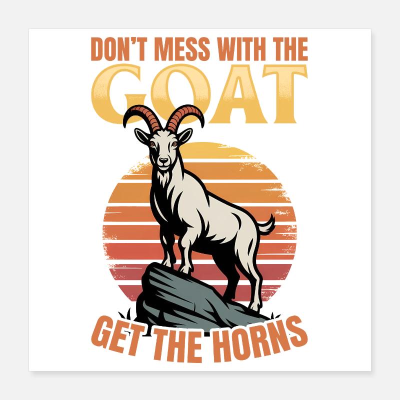 Drôle d’animal de la ferme chèvre Poster 40 x 40 cm