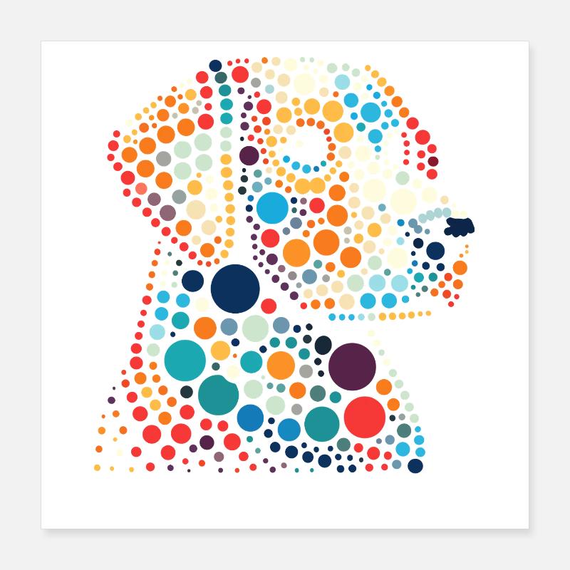 Chemise tachetée Vibrant Dot Skull Portrait Poster 40 x 40 cm