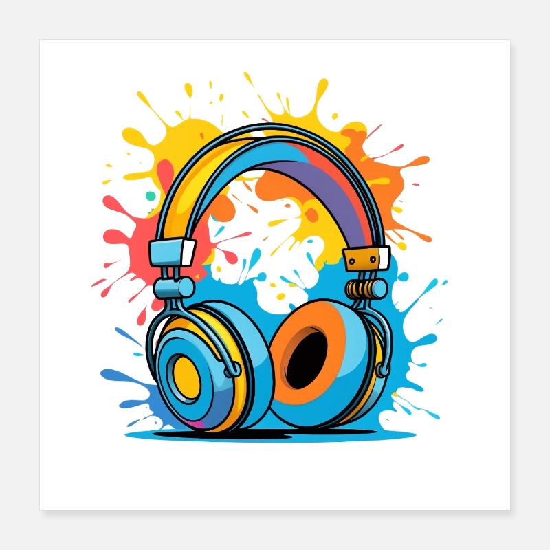 Casque coloré Splash Design Poster 40 x 40 cm