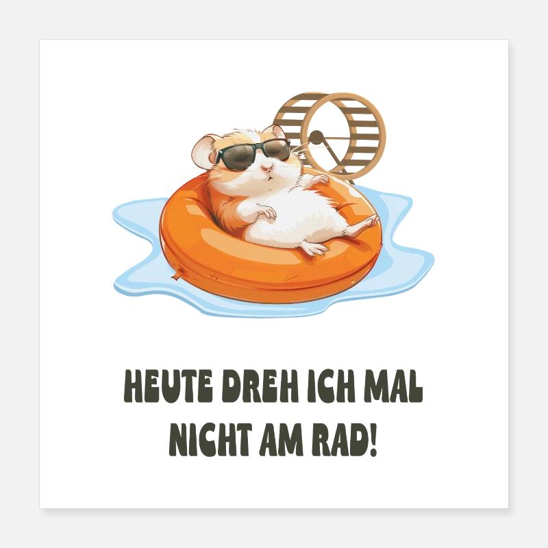 Hamster se relaxant dans la piscine Poster 40 x 40 cm