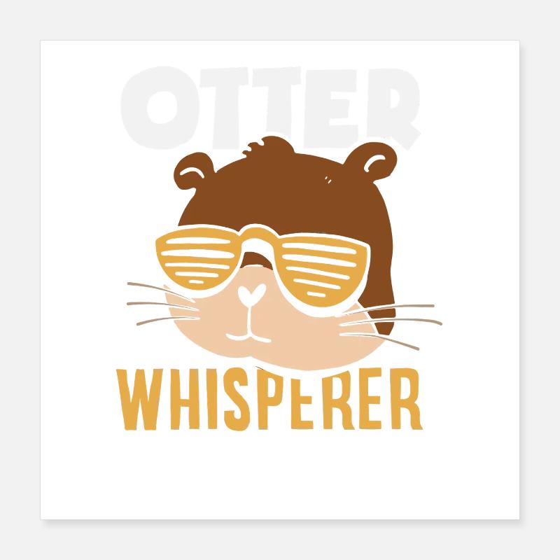 Loutre de mer chuchotant à l’oreille Poster 40 x 40 cm