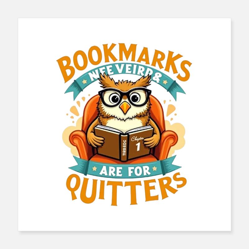 Lesezeichen sind für Quitters Eule Poster 40x40 cm