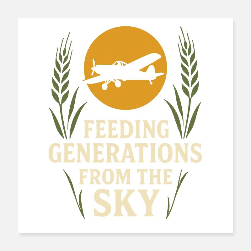 Ländliche Luftfahrt Landwirtschaft Pilotgeschenk Poster 40x40 cm