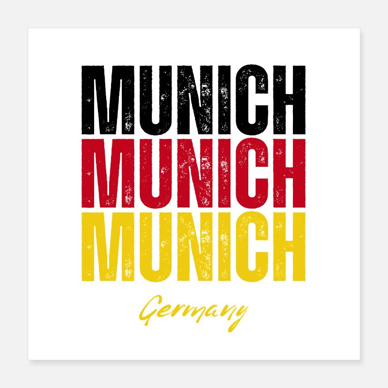 Munich Allemagne, souvenir de Munich Poster 40 x 40 cm