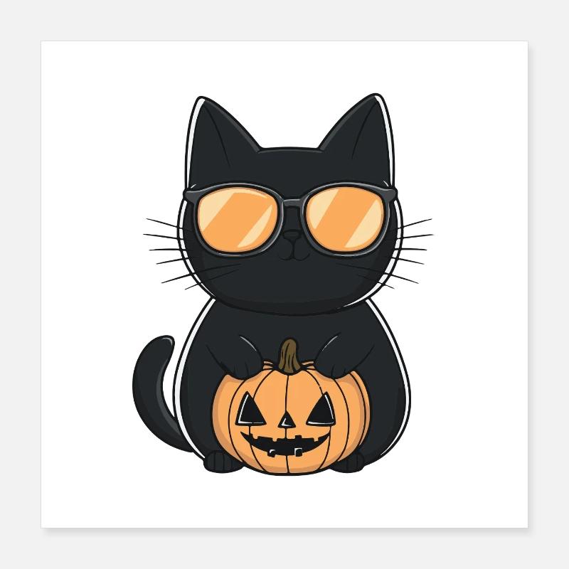 Chat Halloween Chat Poster 40 x 40 cm