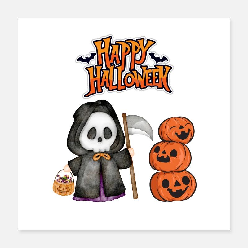 Joyeux Halloween Grim Reaper Poster 40 x 40 cm