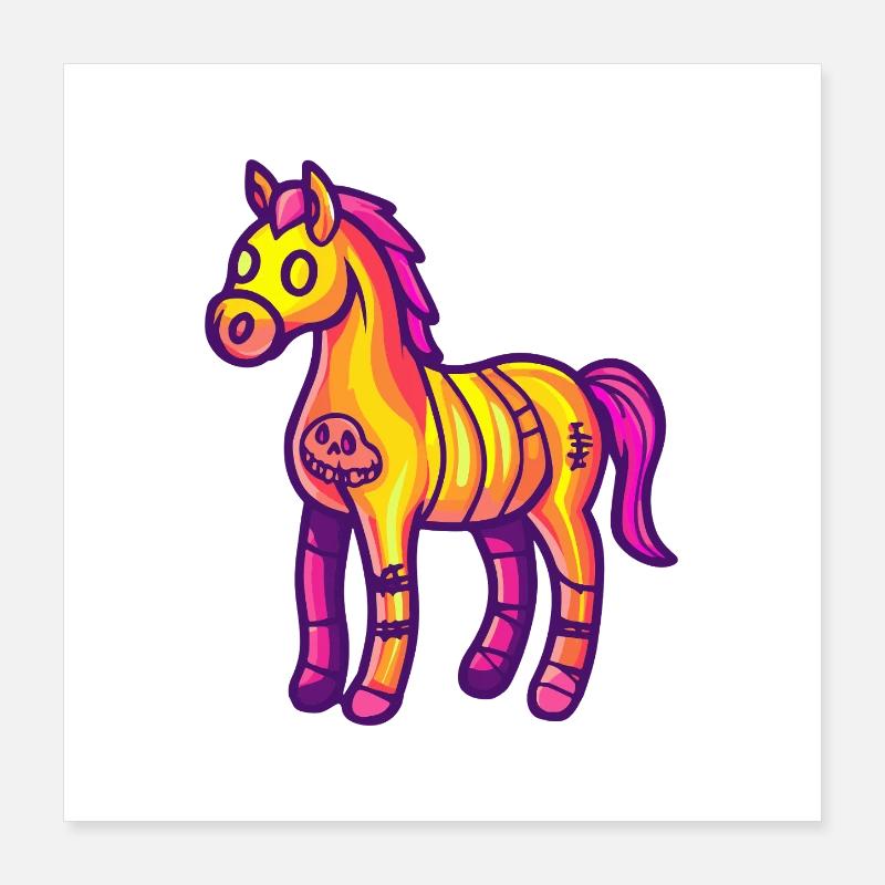 Cheval Halloween Zombie Poster 40 x 40 cm