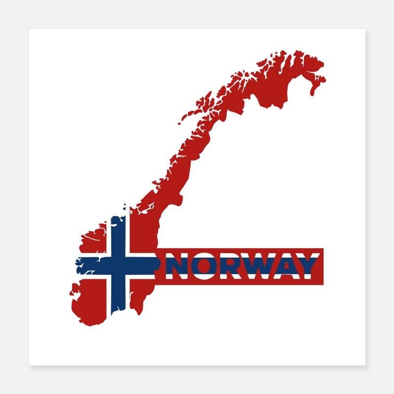 Norway Vacation Nature Gift Poster 16" x 16" (40x40 cm)