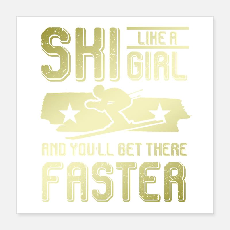 Filles de ski Poster 40 x 40 cm