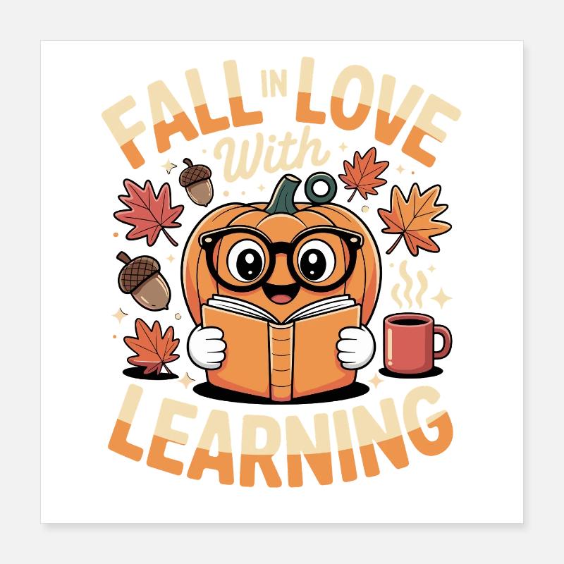 Fall In Love With Teaching Herbst Lehrerin Poster 40x40 cm