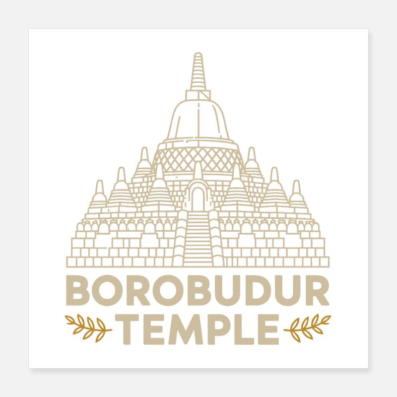 Borobudur Tempel Poster 40x40 cm