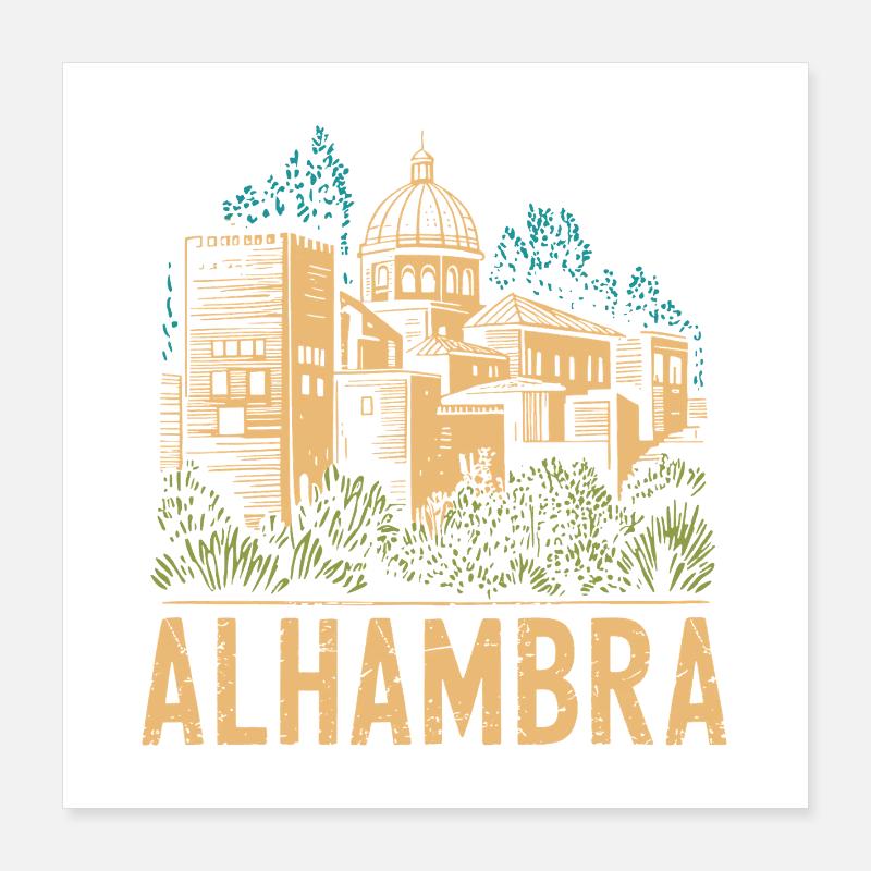 Alhambra Poster 40x40 cm