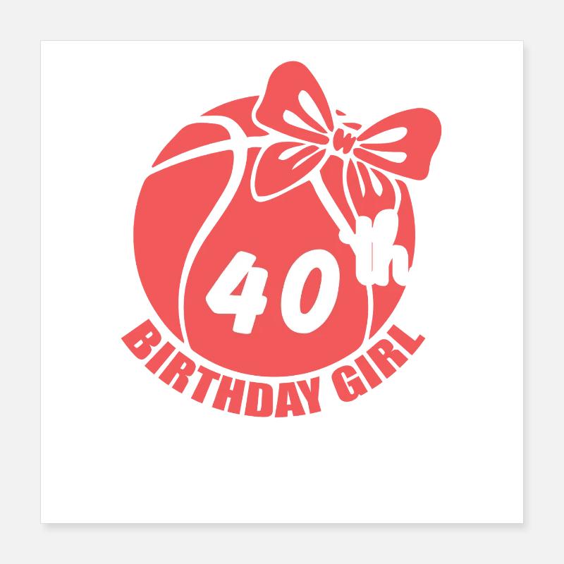 Basket-ball 40e anniversaire Basketteur Poster 40 x 40 cm