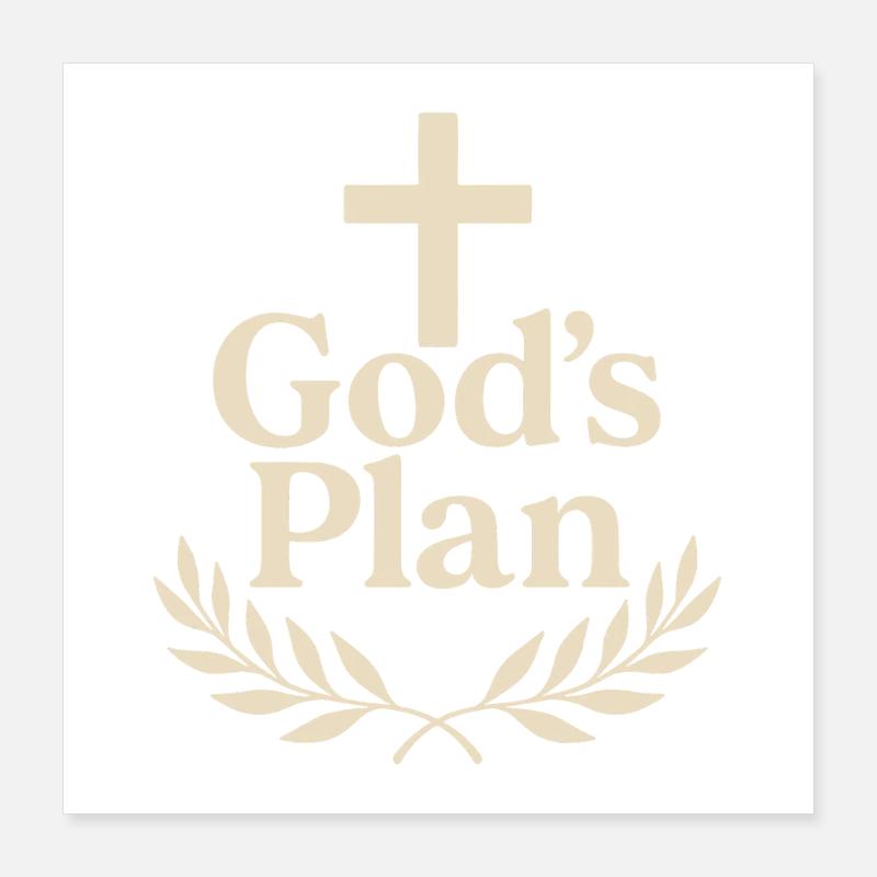 Gottes Plan Kreuz Logo Poster 40x40 cm