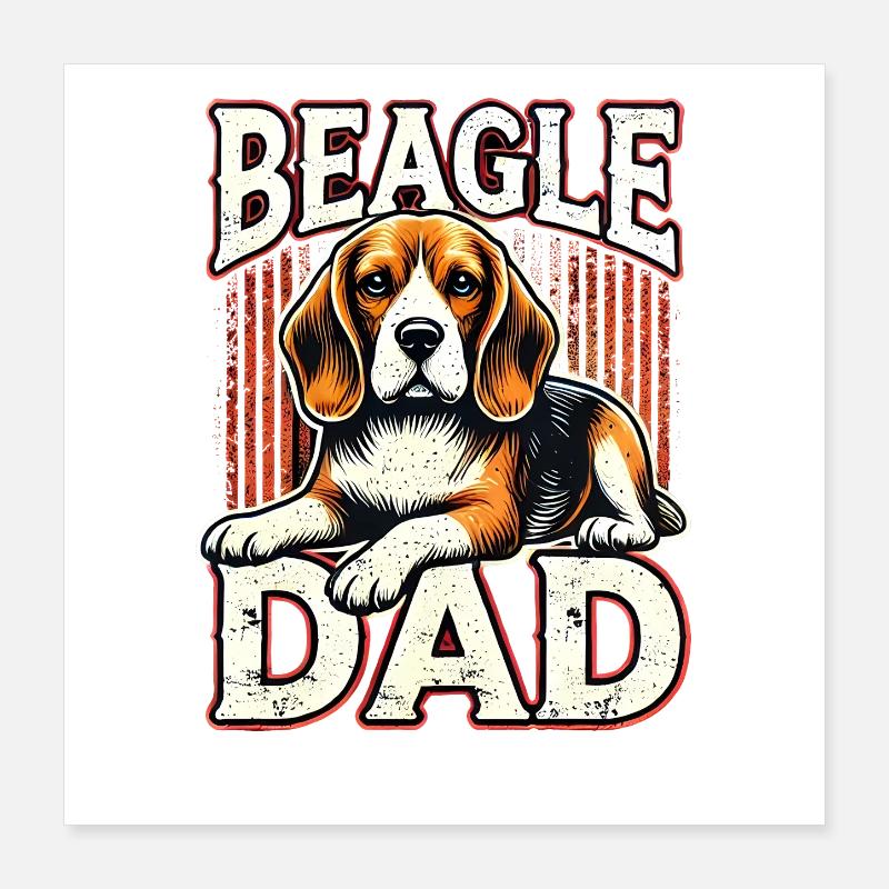 Graphique Beagle Dad Poster 40 x 40 cm