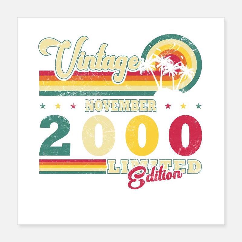 November 2000 - November 2000 Geburtstagsgeschenk Poster 40x40 cm