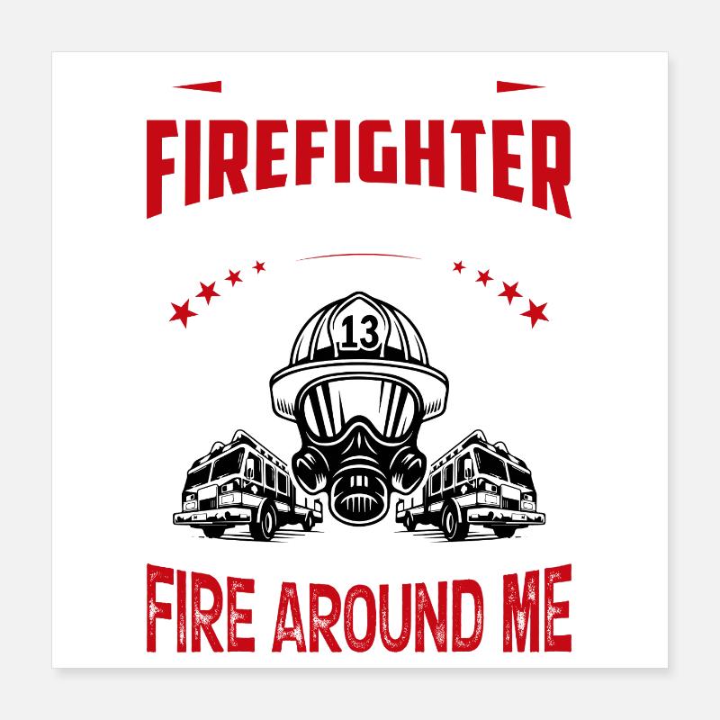 Feuerwehrmann Poster 40x40 cm