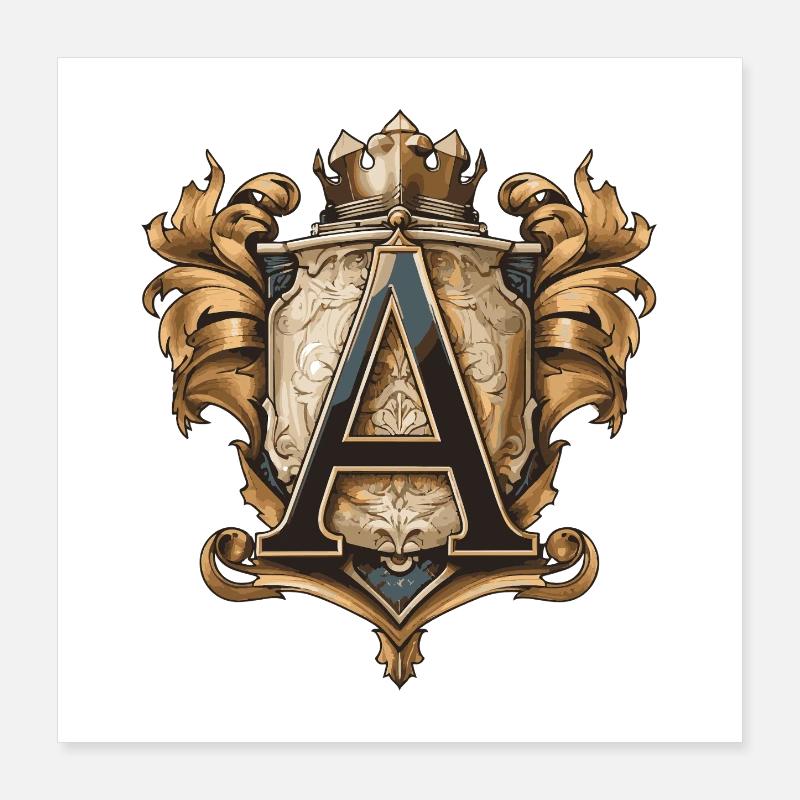A Letter Name Crown Poster 16" x 16" (40x40 cm)