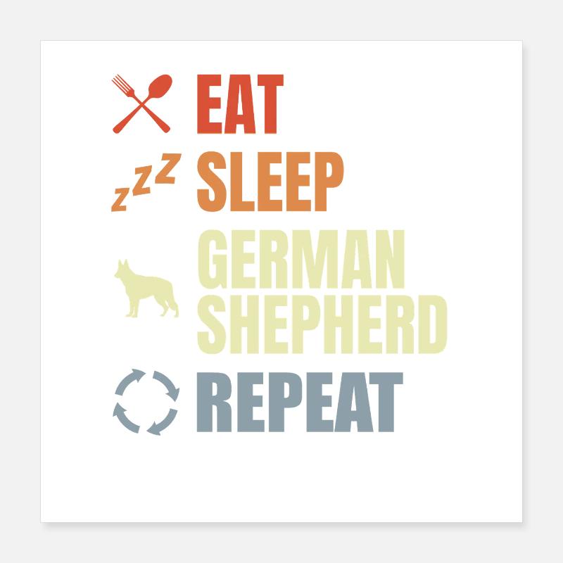Routine du berger allemand Poster 40 x 40 cm