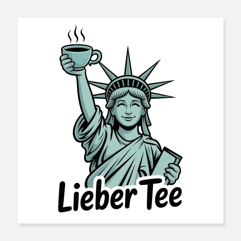 Lieber Tee Liberty Statue Poster 40x40 cm