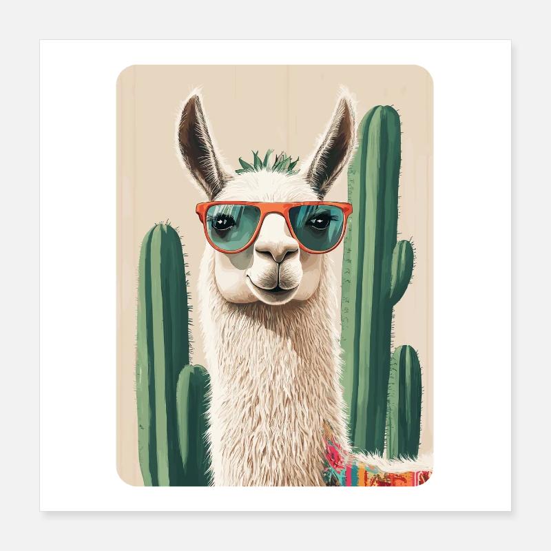 lama Poster 40 x 40 cm