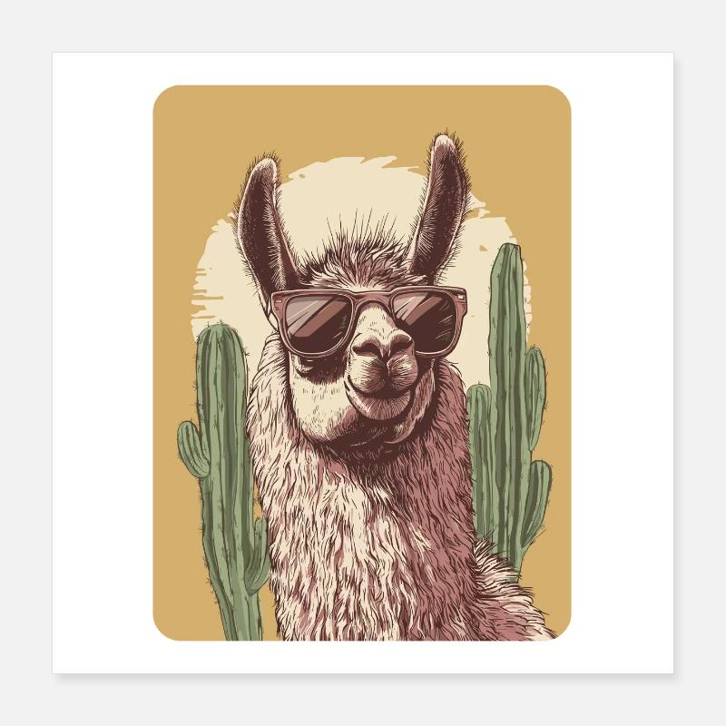 lama Poster 40 x 40 cm