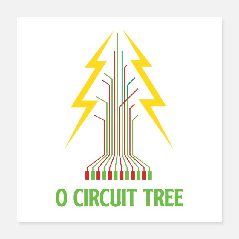 O Circuit Tree Christmas Electrical Engineer Poster 16" x 16" (40x40 cm)