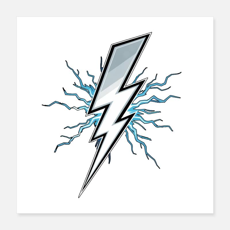 Blitz Blitzschlag Gewitter Strom Sturm Poster 40x40 cm