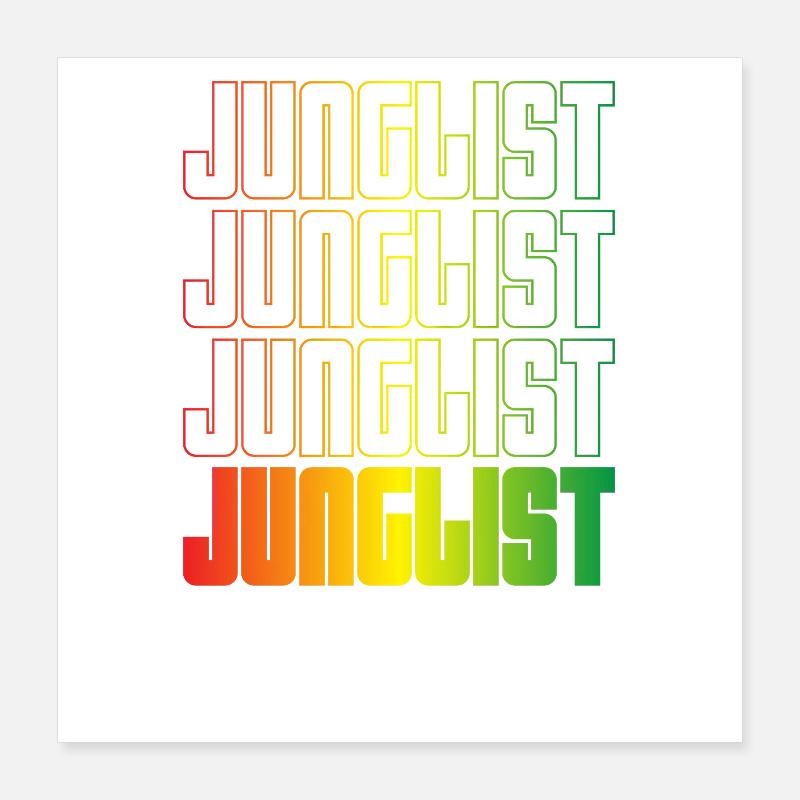 Junglist Dégradé Texte DNB Poster 40 x 40 cm