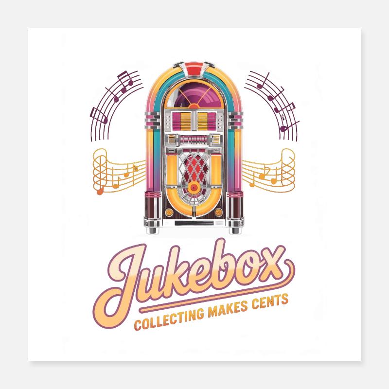 Collectionneurs de juke-box La collection de juke-box rapporte des centimes Poster 40 x 40 cm