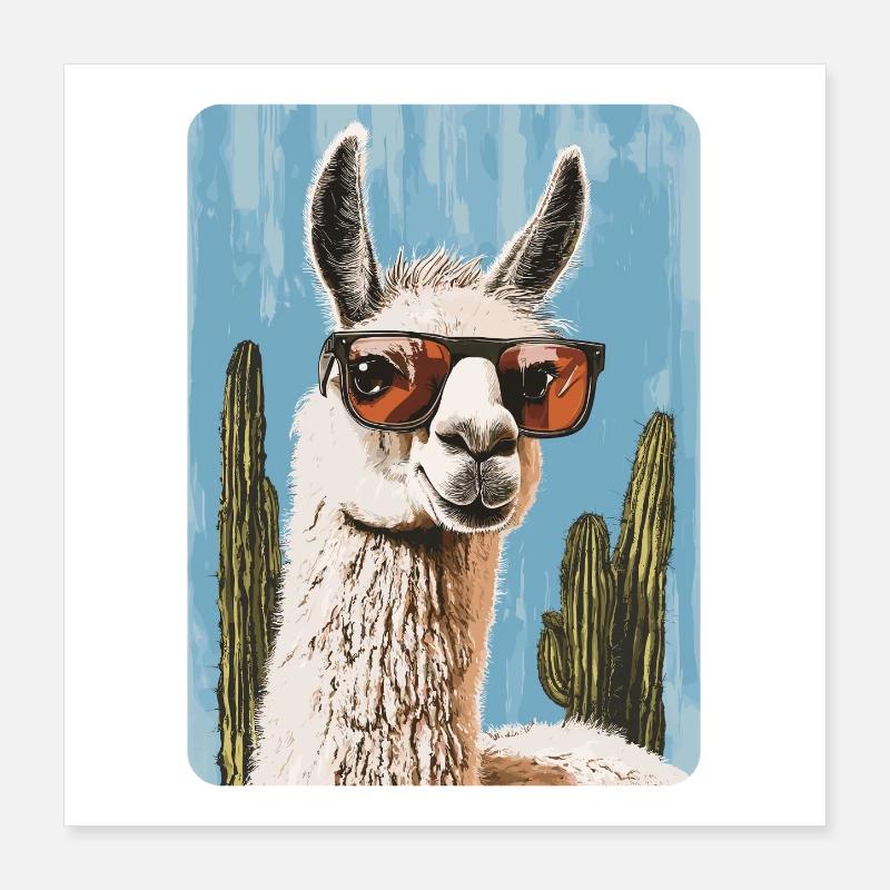 lama Poster 40 x 40 cm