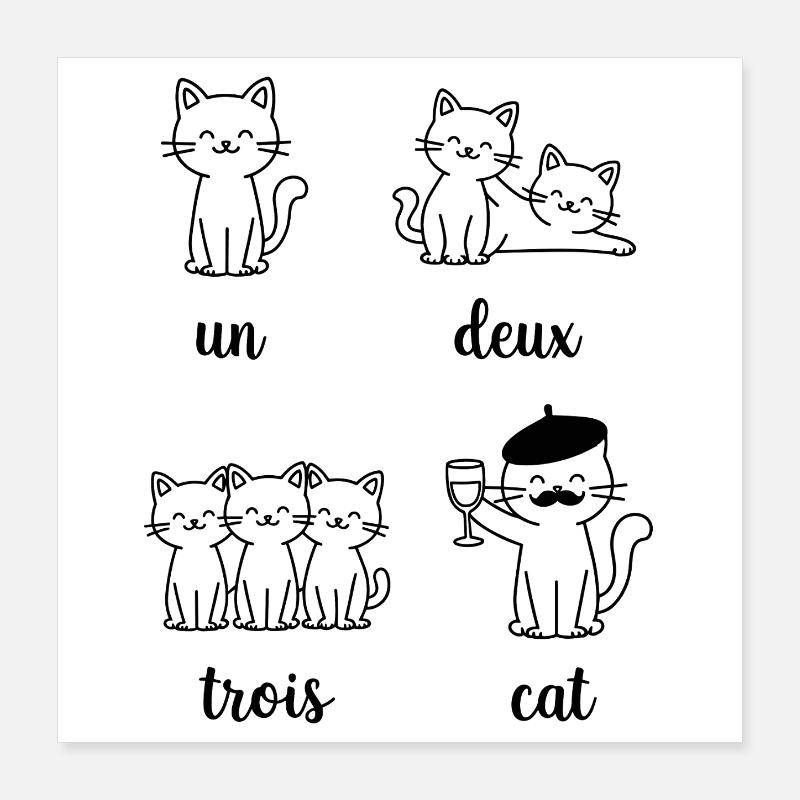 Cat Group Pun Pattern Poster 16" x 16" (40x40 cm)
