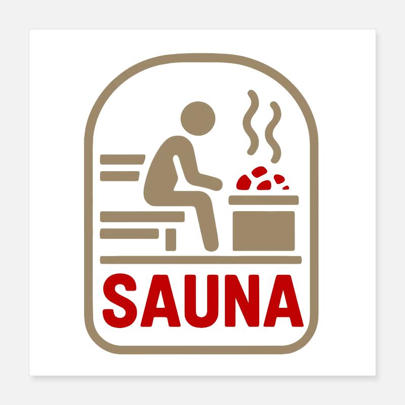 Symbole du sauna : chaleur, paix et pierre Poster 40 x 40 cm