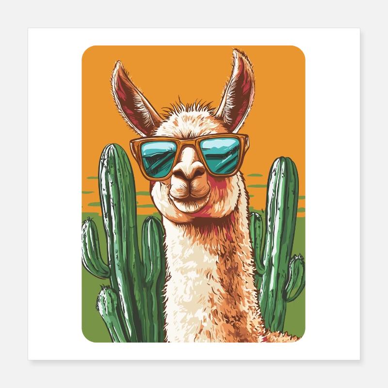 Lama Poster 40x40 cm